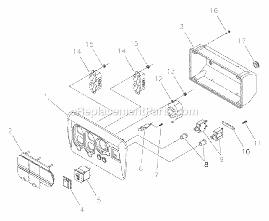 Control_Panel Diagram and Parts List for 030299-0  Briggs and Stratton Generator